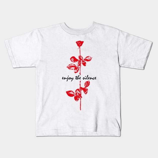 Enjoy The Silence - Red & Black Kids T-Shirt by GermanStreetwear